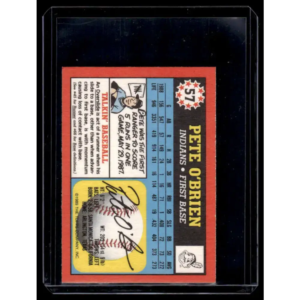1989 Topps UK Minis #57 Pete O’Brien Cleveland Indians NM-MT - Baseball Card Single