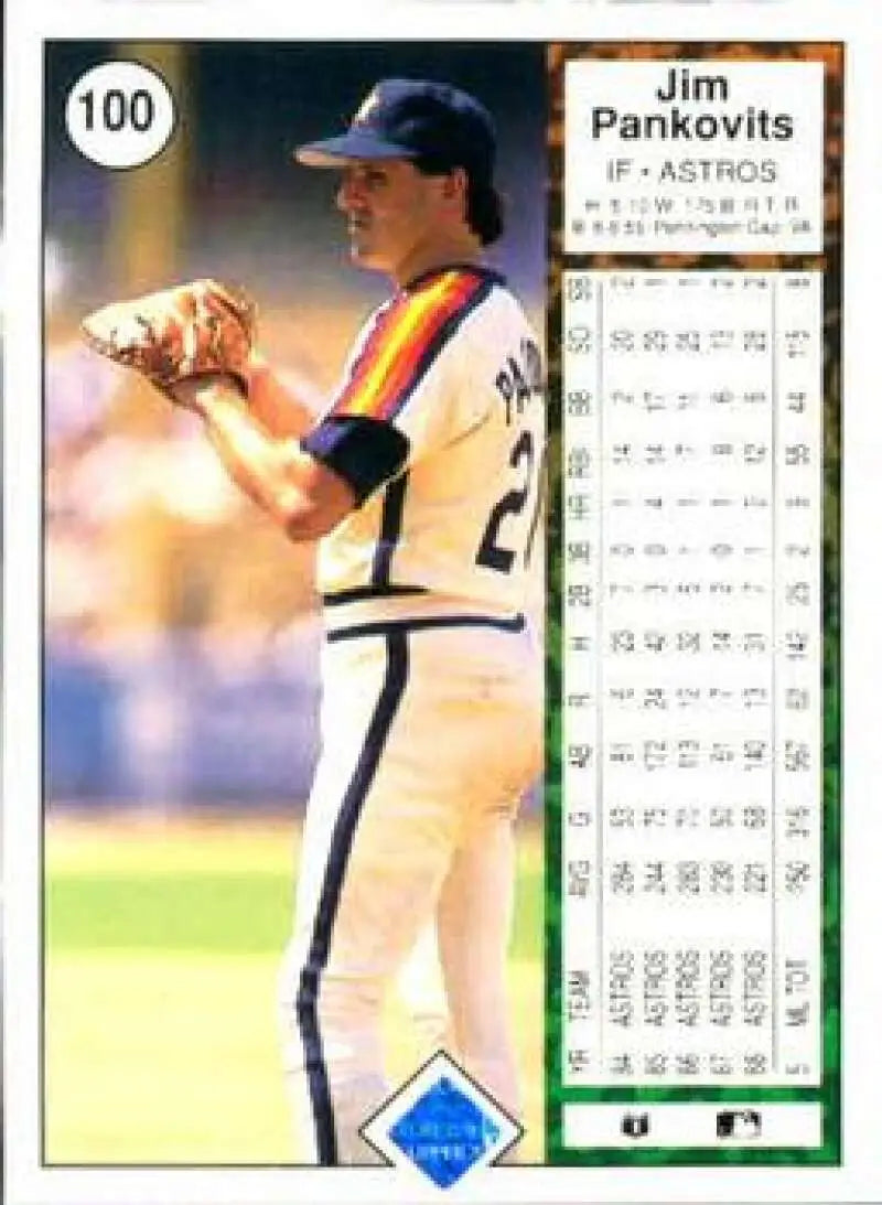 1989 Upper Deck #100 Jim Pankovits NM-MT Houston Astros Baseball Card - Baseball Card Single