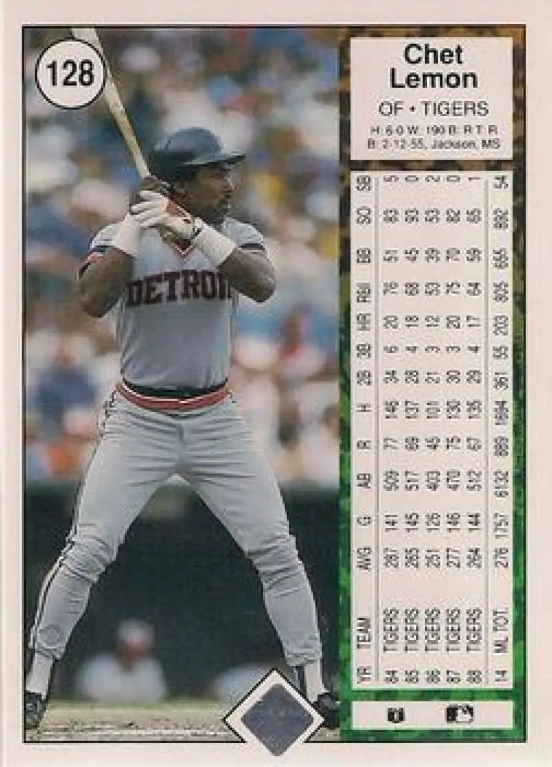 1989 Upper Deck #128 Chet Lemon NM-MT Detroit Tigers Baseball Card - Baseball Card Single