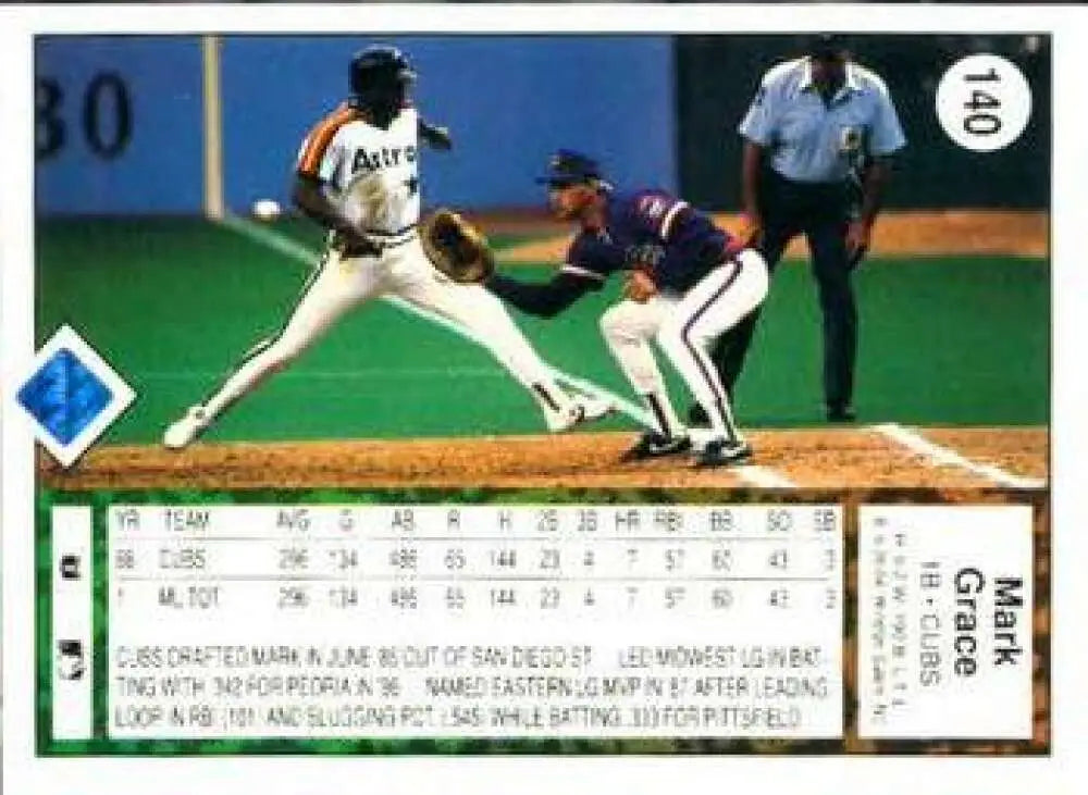 1989 Upper Deck #140 Mark Grace NM-MT Chicago Cubs Baseball Card - Baseball Card Single