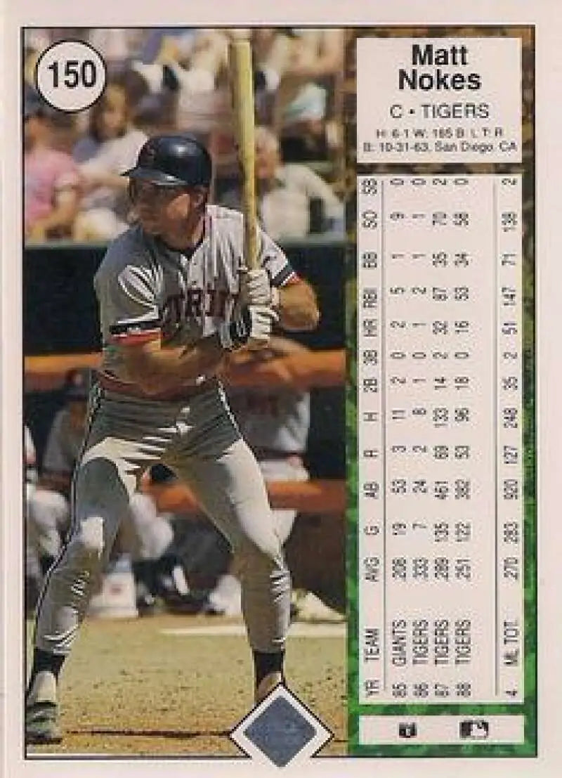 1989 Upper Deck #150 Matt Nokes NM-MT Detroit Tigers Baseball Card - Baseball Card Single