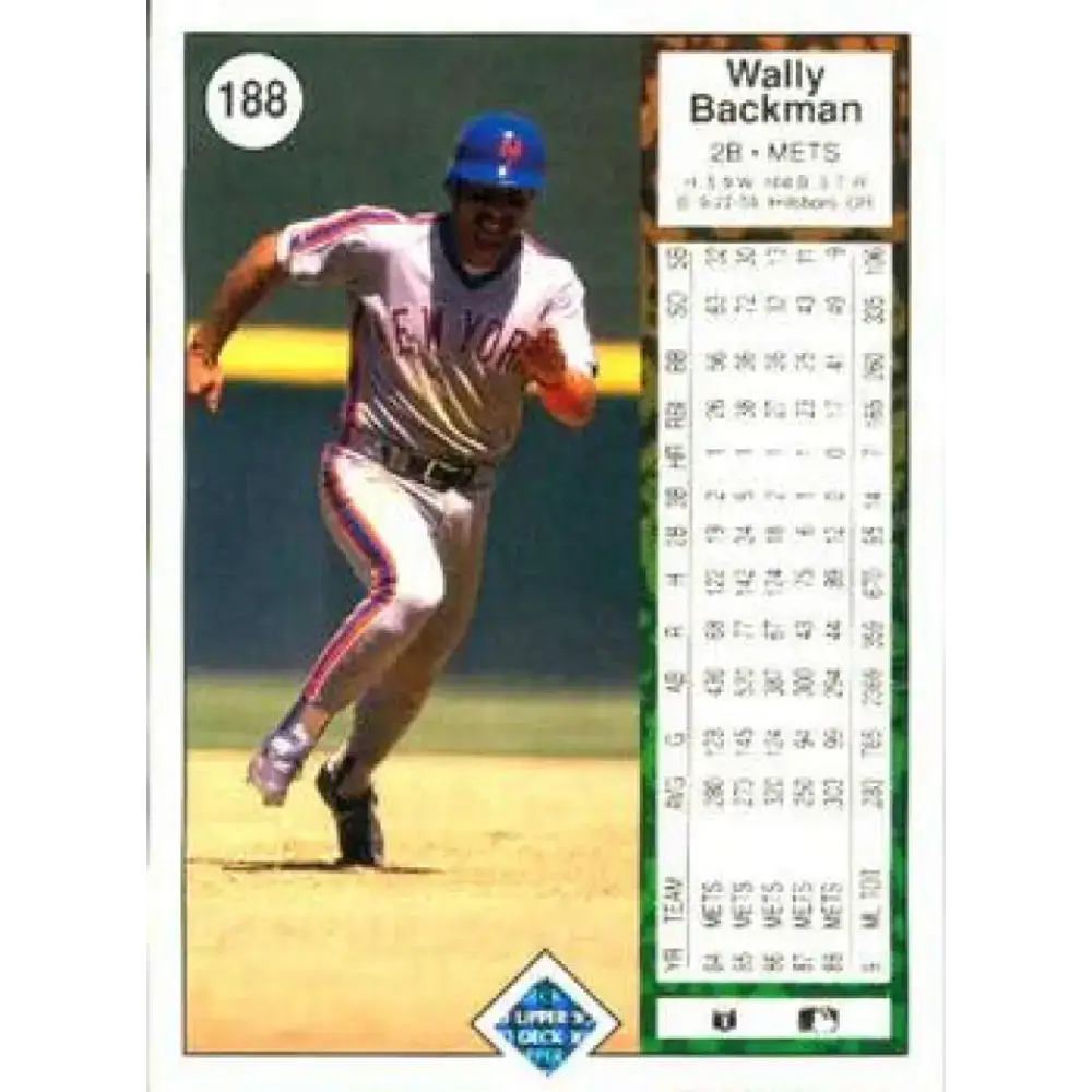 1989 Upper Deck #188 Wally Backman NM-MT New York Mets Baseball Card - Baseball Card Single