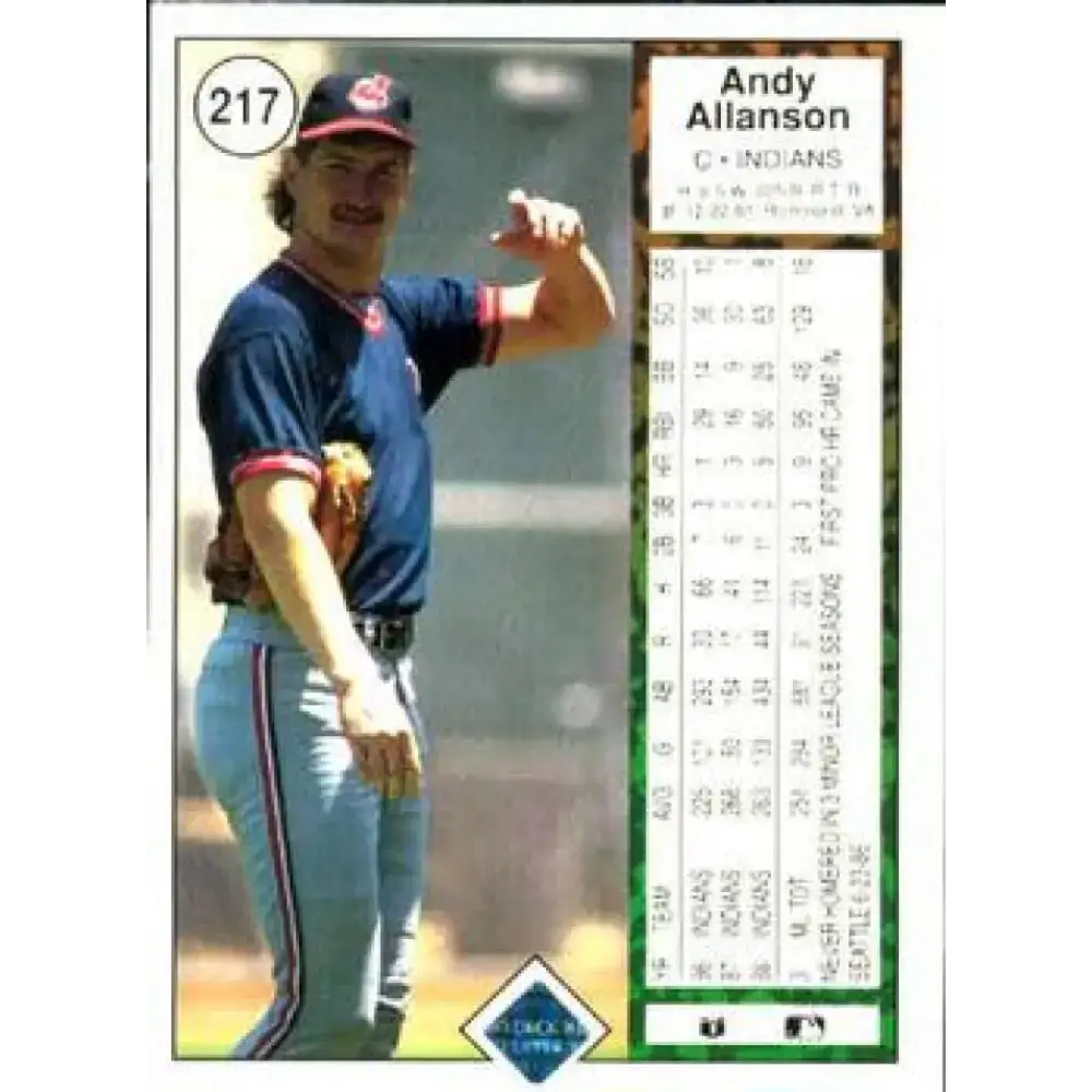 1989 Upper Deck #217 Andy Allanson NM-MT Cleveland Indians Baseball Card - Baseball Card Single