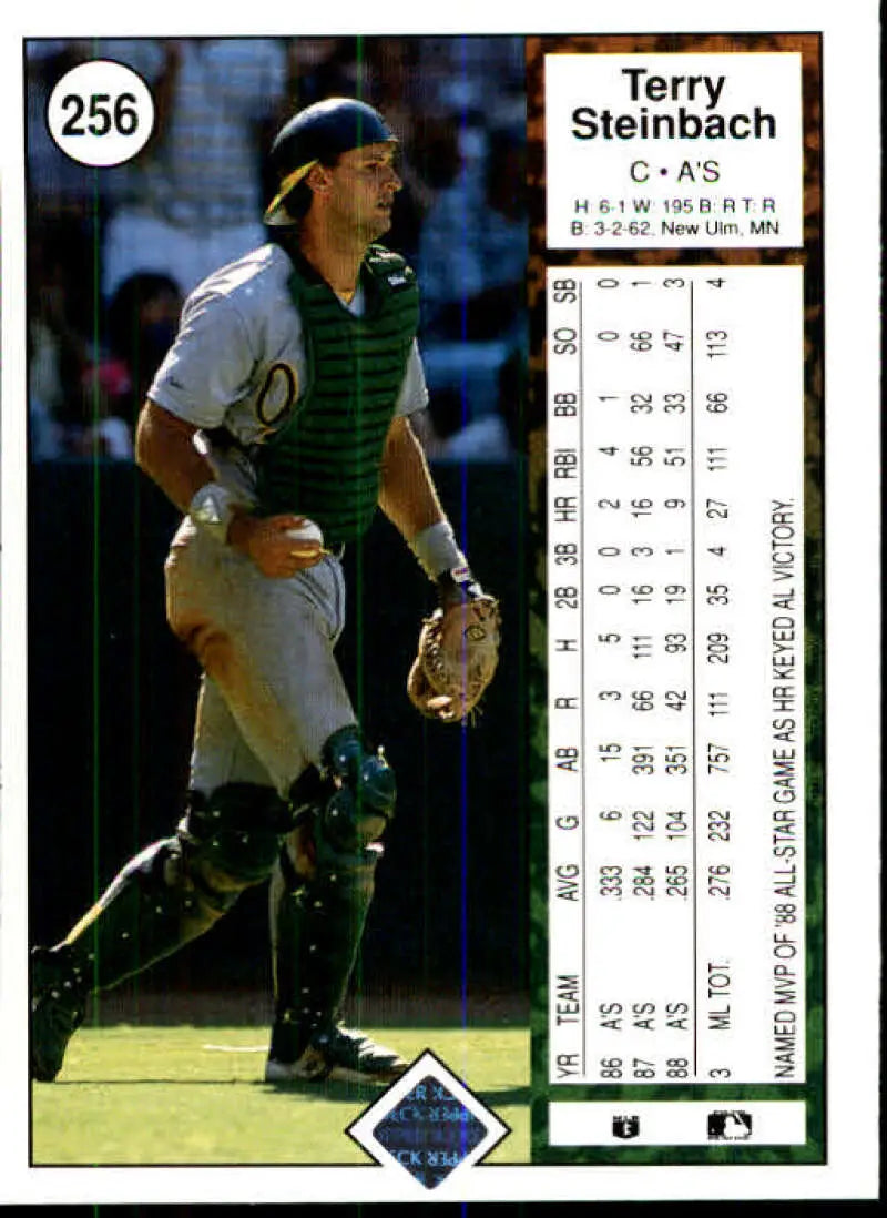 1989 Upper Deck #256 Terry Steinbach NM-MT Oakland Athletics Baseball Card - Baseball Card Single