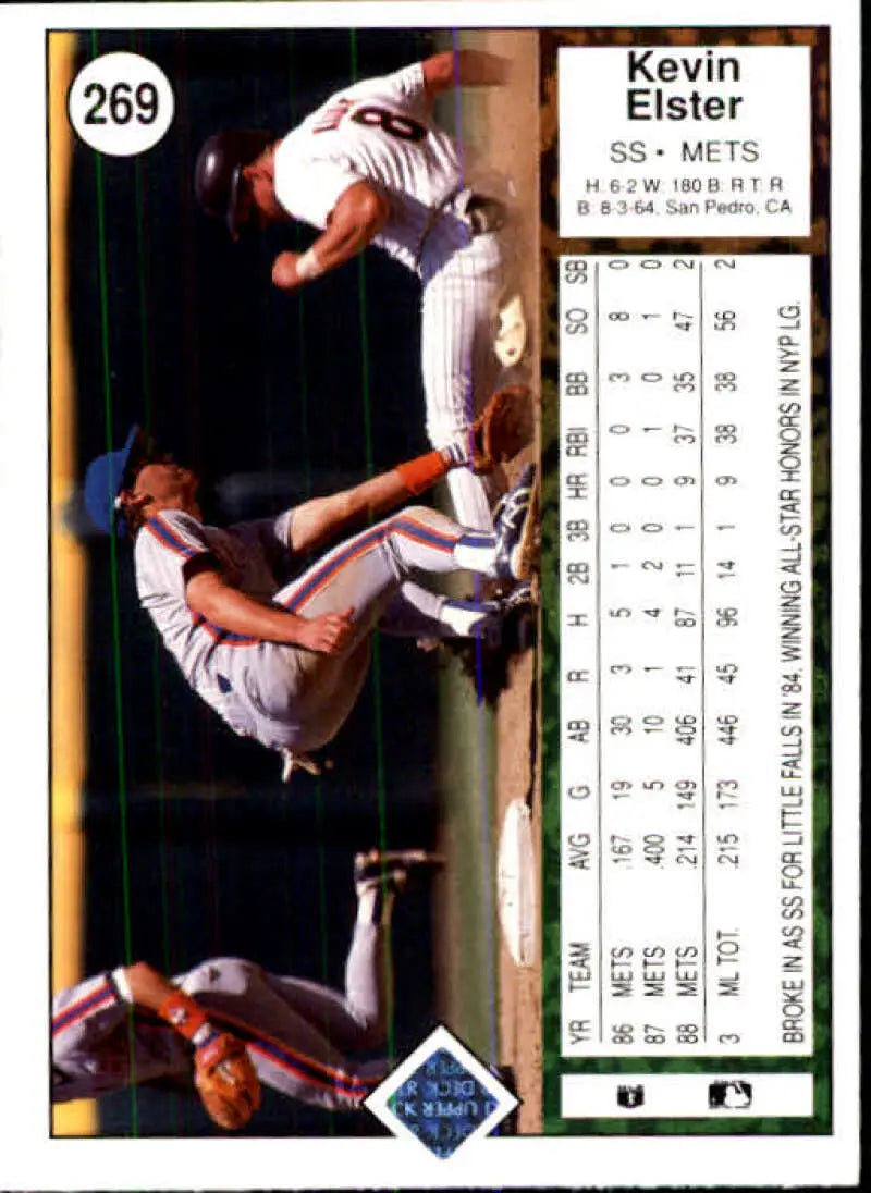 1989 Upper Deck #269 Kevin Elster NM-MT New York Mets Baseball Card - Baseball Card Single