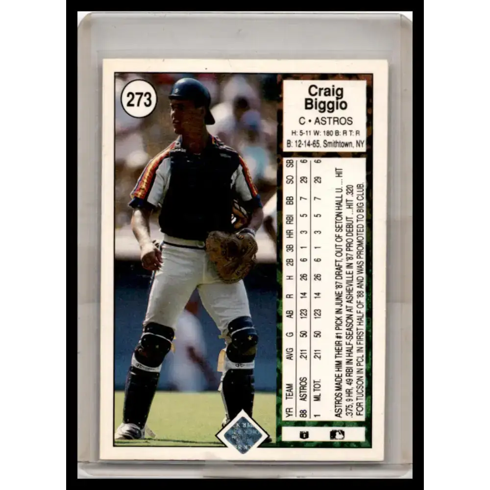 1989 Upper Deck #273 Craig Biggio NM-MT Baseball Card - Baseball Card Single