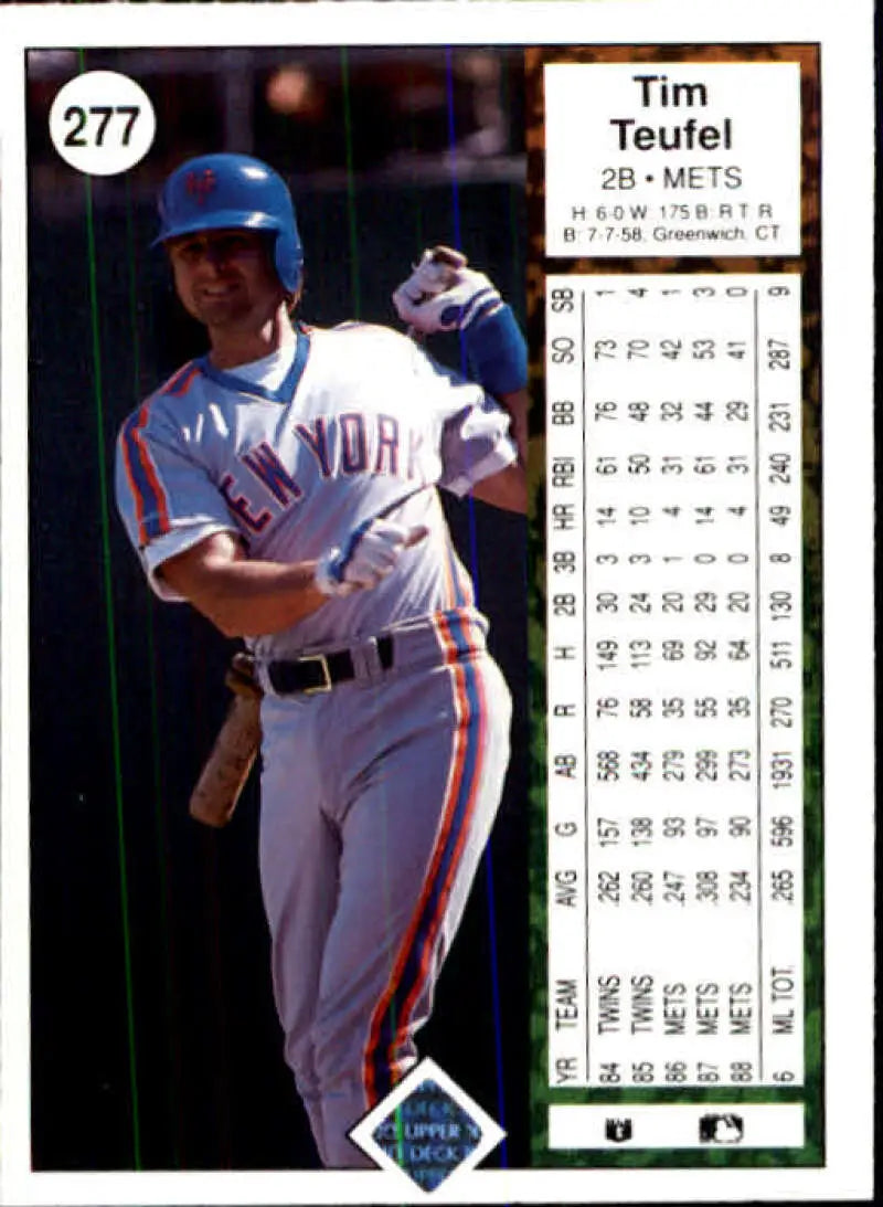 1989 Upper Deck #277 Tim Teufel NM-MT New York Mets Baseball Card - Baseball Card Single