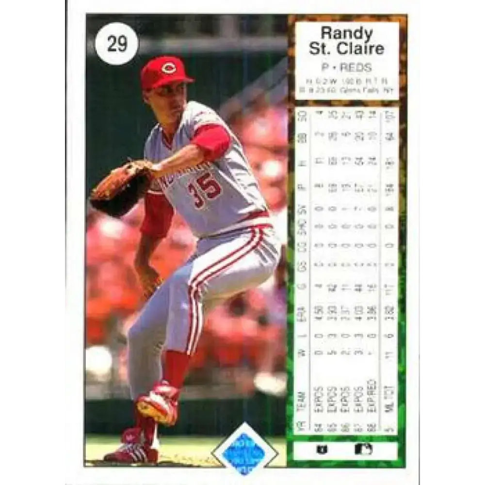 1989 Upper Deck #29 Randy St. Claire NM-MT Cincinnati Reds Baseball Card - Baseball Card Single