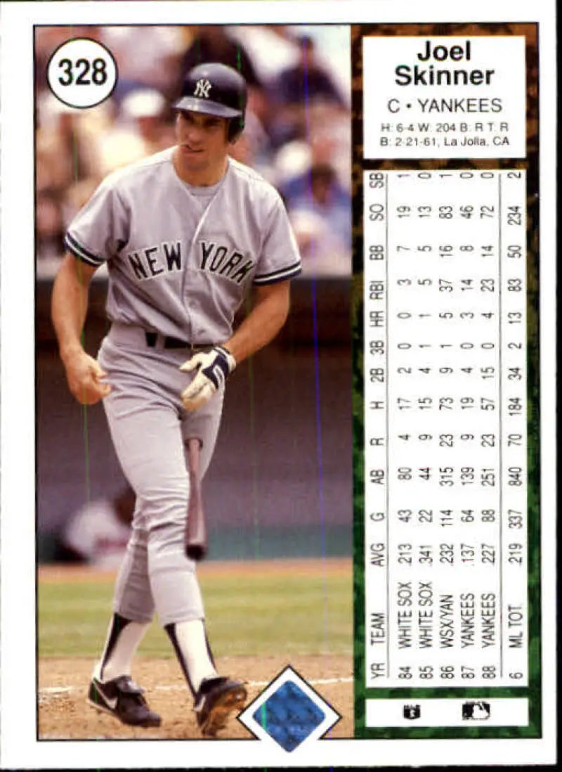 1989 Upper Deck #328 Joel Skinner NM-MT New York Yankees Baseball Card - Baseball Card Single