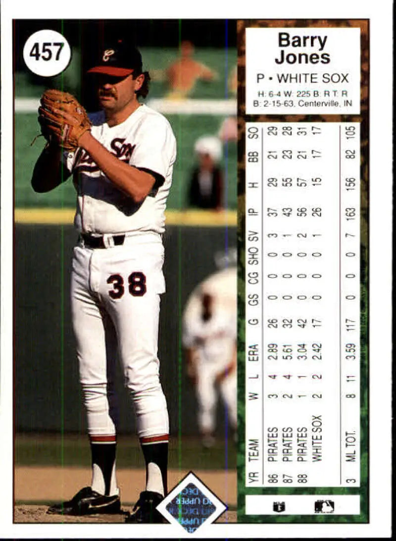 1989 Upper Deck #457 Barry Jones NM-MT Chicago White Sox Baseball Card - Baseball Card Single