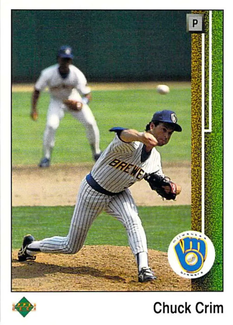 1989 Upper Deck #501 Chuck Crim NM-MT Milwaukee Brewers Baseball Card - Baseball Card Single