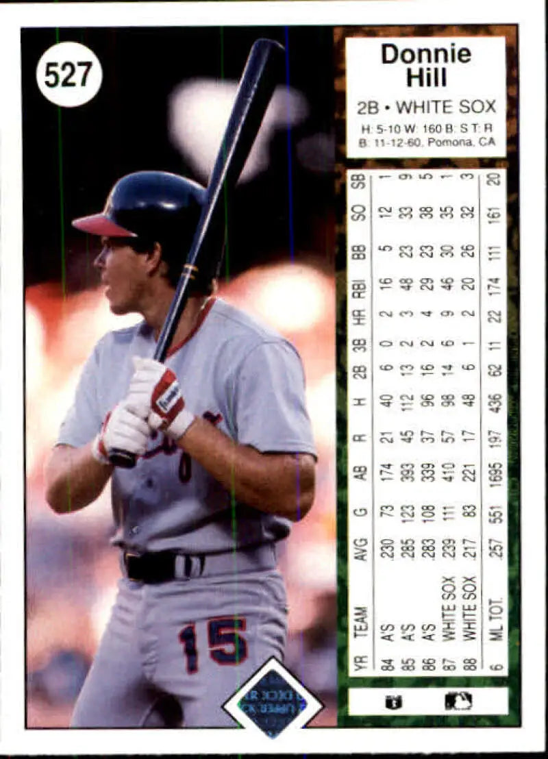 1989 Upper Deck #527 Donnie Hill NM-MT Chicago White Sox Baseball Card - Baseball Card Single