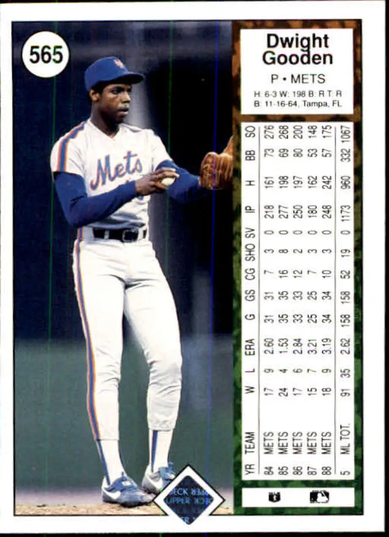 1989 Upper Deck #565 Dwight Gooden NM-MT New York Mets Baseball Card - Baseball Card Single