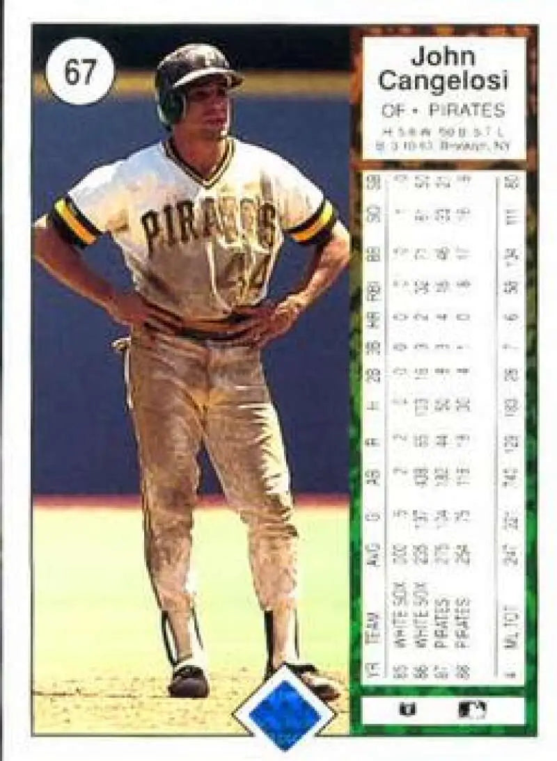 1989 Upper Deck #67 John Cangelosi NM-MT Pittsburgh Pirates Baseball Card - Baseball Card Single