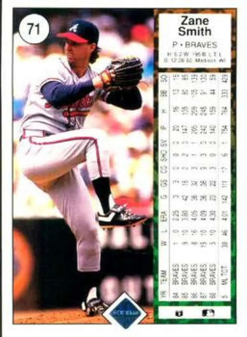 1989 Upper Deck #71 Zane Smith NM-MT Atlanta Braves Baseball Card - Baseball Card Single