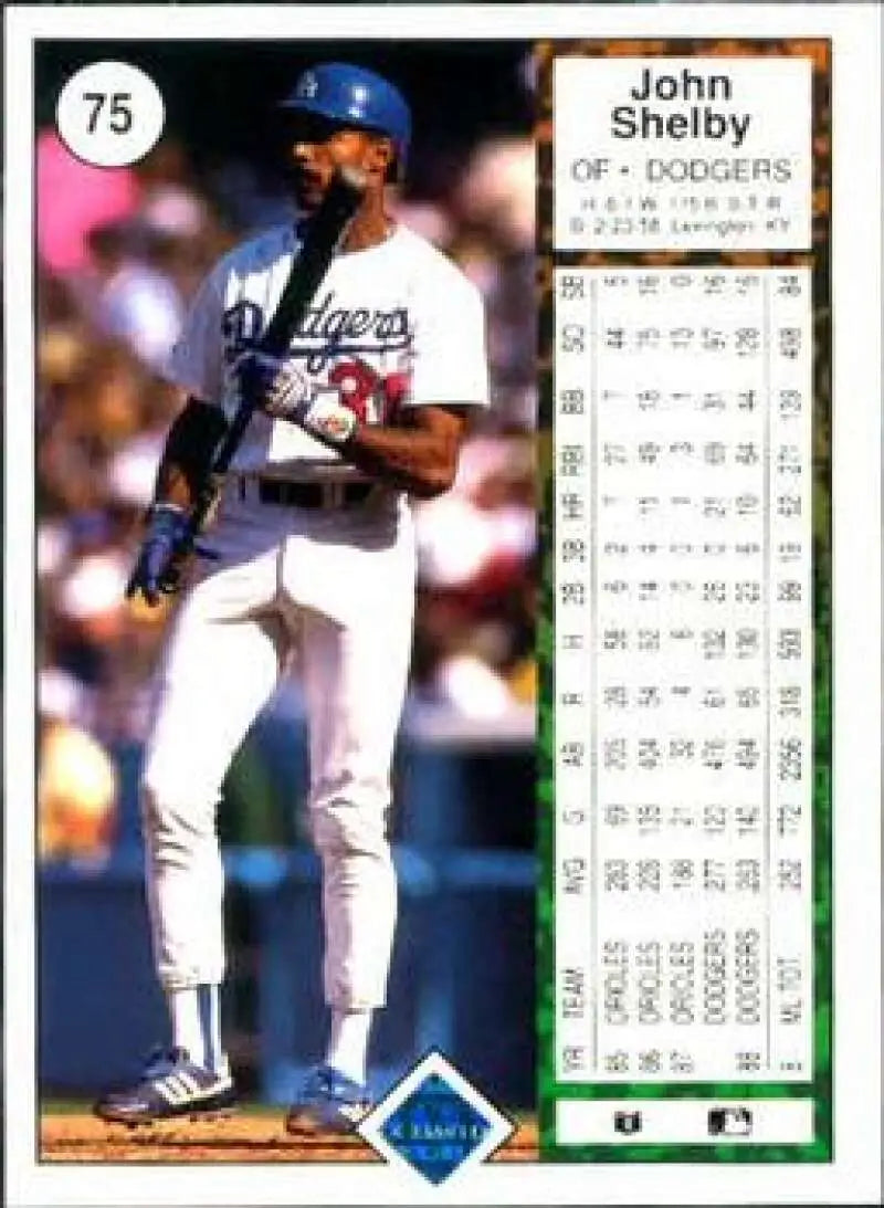1989 Upper Deck #75 John Shelby NM-MT Los Angeles Dodgers Baseball Card - Baseball Card Single