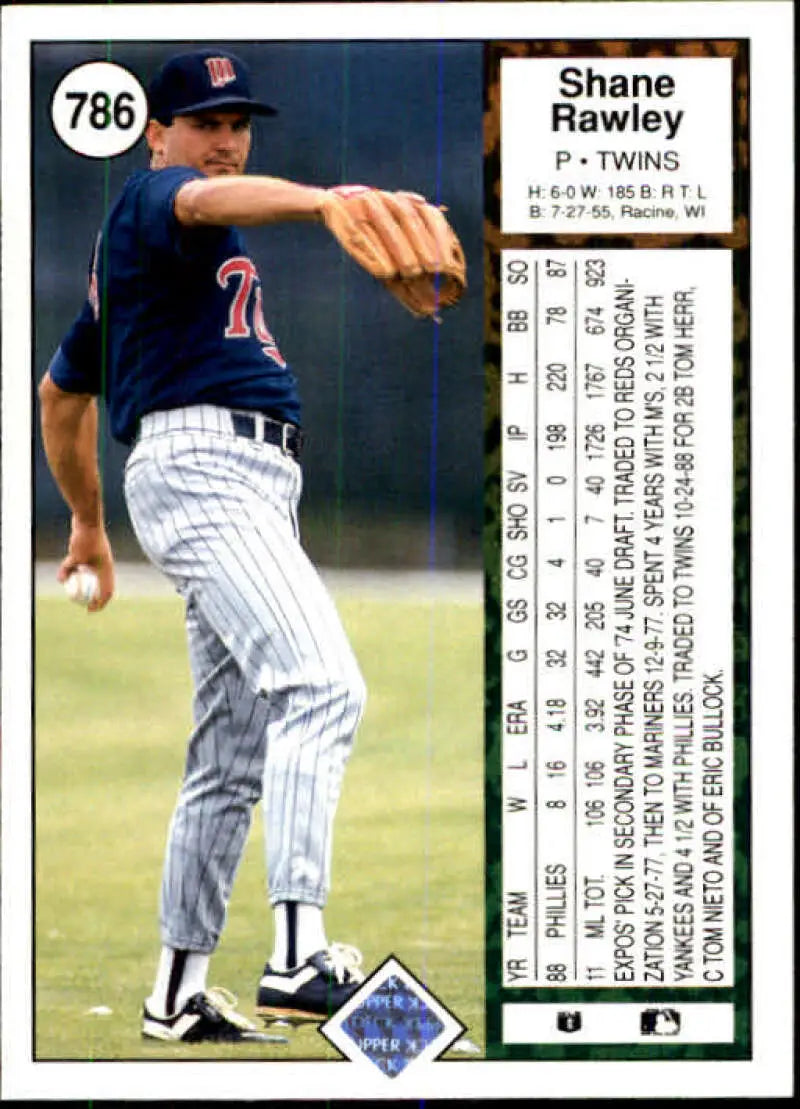 1989 Upper Deck #786 Shane Rawley NM-MT Minnesota Twins Baseball Card - Baseball Card Single
