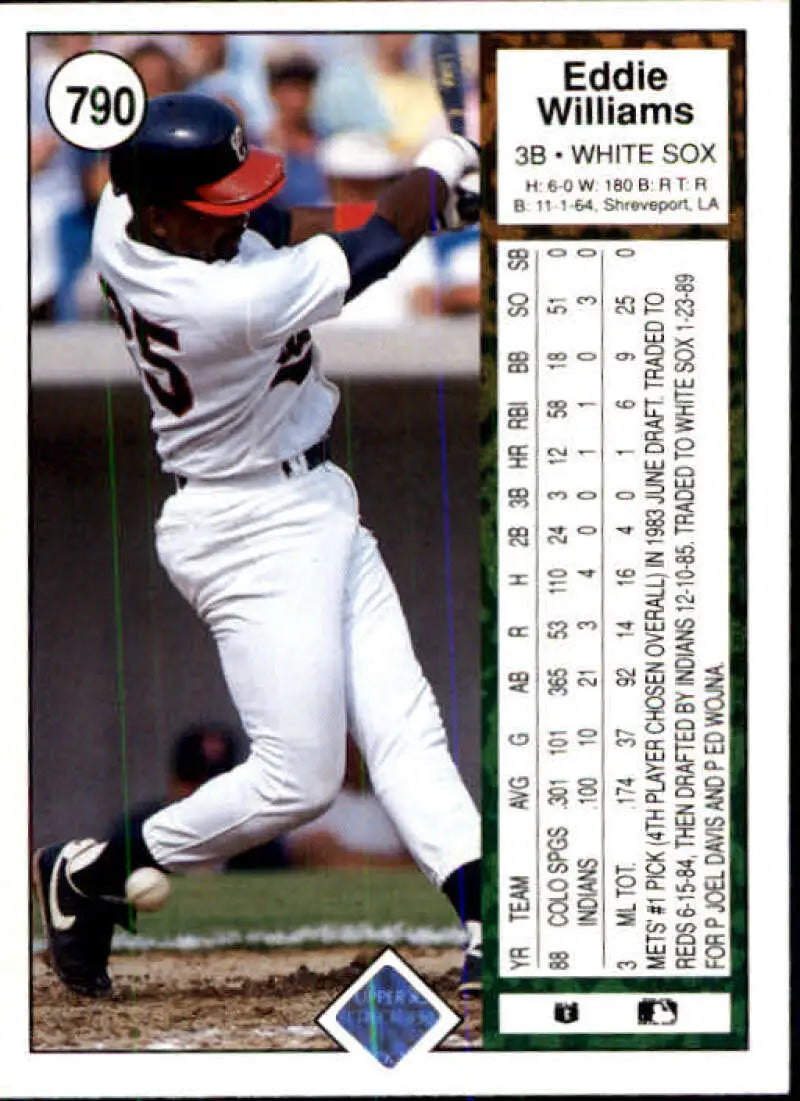 1989 Upper Deck #790 Eddie Williams NM-MT Chicago White Sox Baseball Card - Baseball Card Single