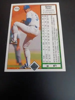 1989 Upper Deck - Nolan Ryan #774. Texas Rangers. NRMT+ - Baseball Card Single