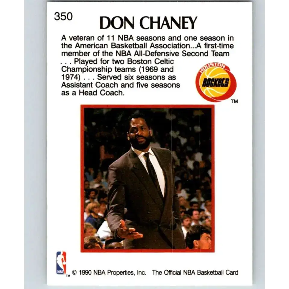 1990-91 Hoops #350 Don Chaney CO NM-MT Houston Rockets Basketball Card - Basketball Card Single