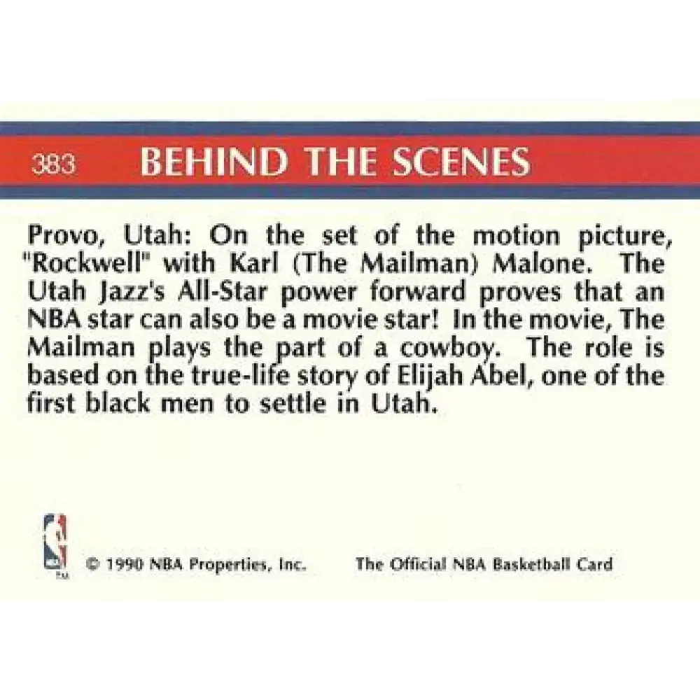 1990-91 Hoops #383 Karl Malone NM-MT Utah Jazz Basketball Card - Basketball Card Single