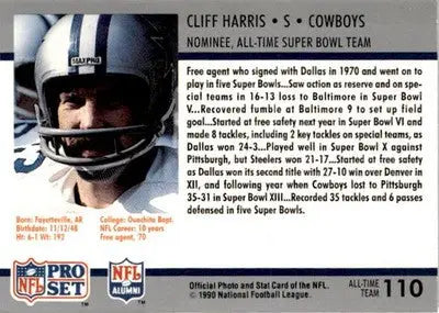 1990-91 Pro Set Super Bowl XXV Silver Anniversary #110 Cliff Harris - Football Card Single