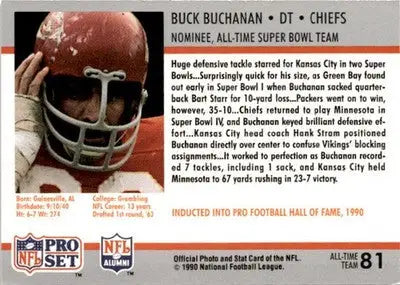 1990-91 Pro Set Super Bowl XXV Silver Anniversary #81 Buck Buchanan - Football Card Single