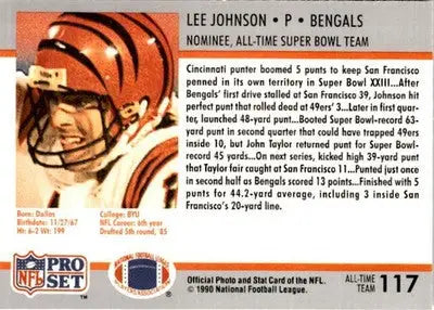 1990-91 Pro Set Super Bowl XXV Silver Anniversary Commemorative #117 Lee Johnson - Football Card Single