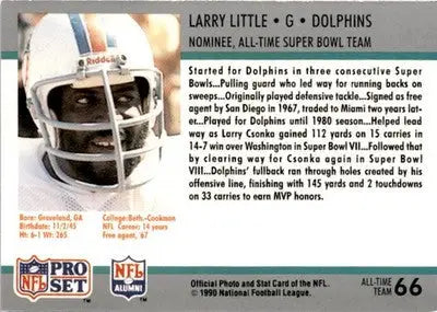 1990-91 Pro Set Super Bowl XXV Silver Anniversary Commemorative #66 Larry Little - Football Card Single