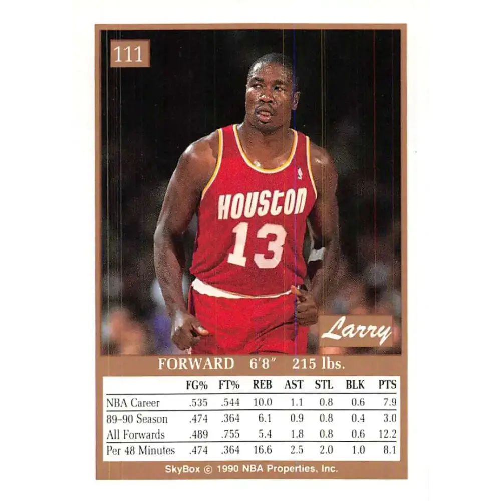 1990-91 SkyBox #111 Larry Smith EX Excellent Houston Rockets Basketball Card - Basketball Card Single
