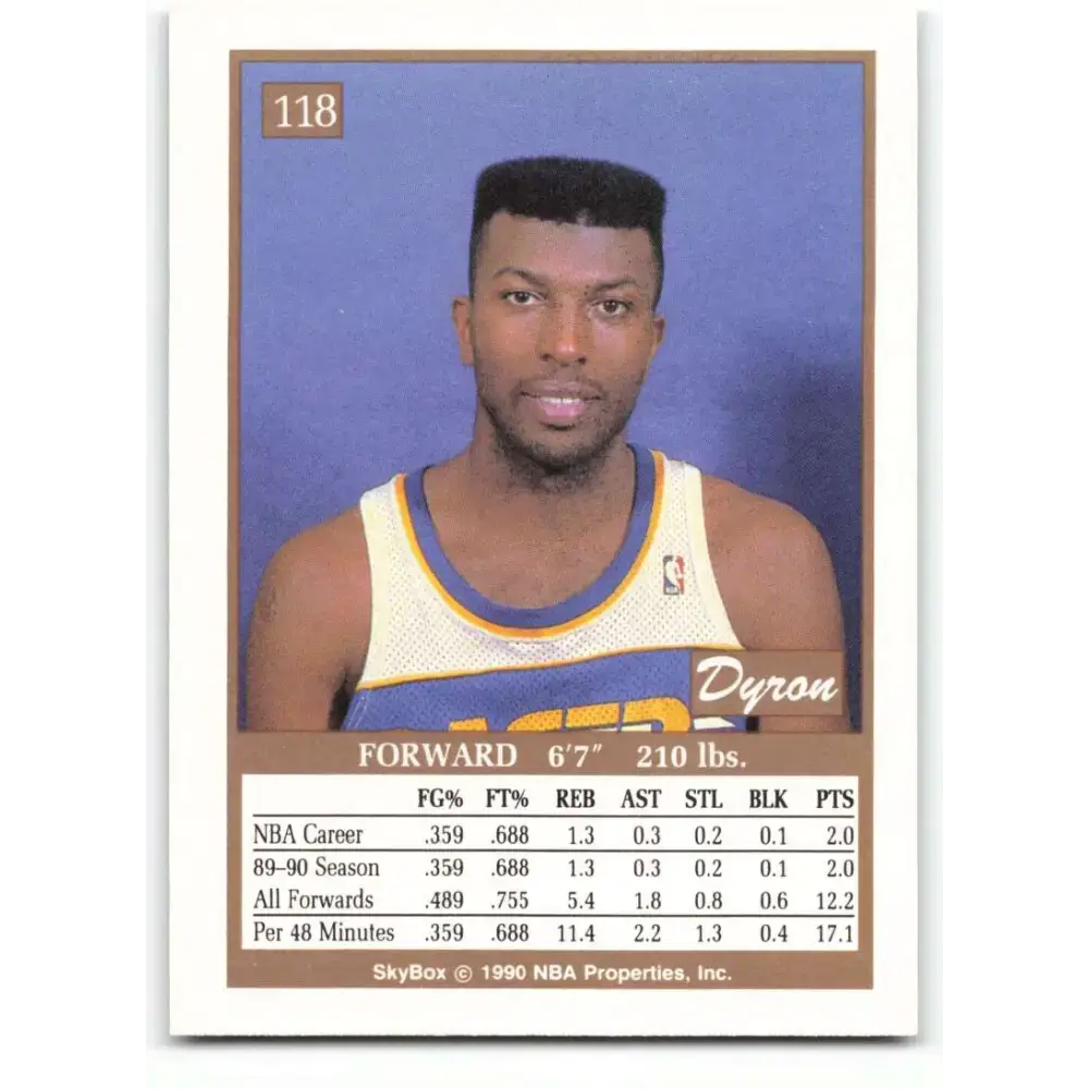 1990-91 SkyBox #118b Dyron Nix COR/ EX Excellent SP Indiana Pacers Basketball Card - Basketball Card Single