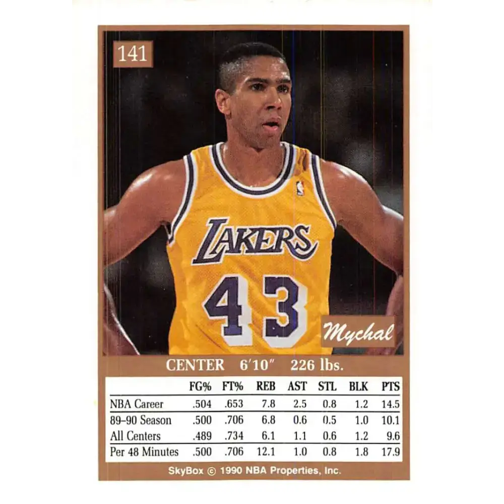 1990-91 SkyBox #141 Mychal Thompson EX Excellent Los Angeles Lakers Basketball Card - Basketball Card Single