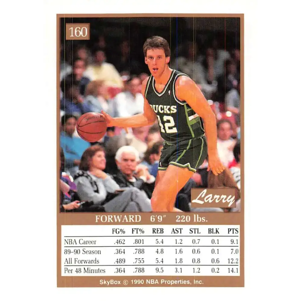 1990-91 SkyBox #160 Larry Krystkowiak EX Excellent Milwaukee Bucks Basketball Card - Basketball Card Single