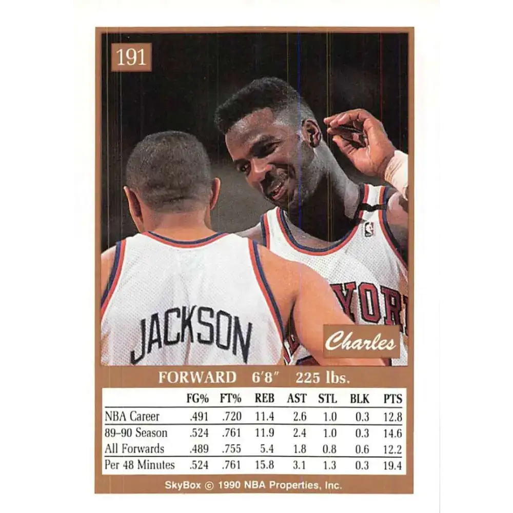 1990-91 SkyBox #191 Charles Oakley EX Excellent New York Knicks Basketball Card - Basketball Card Single