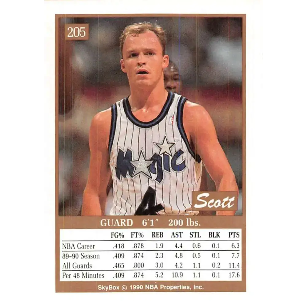 1990-91 SkyBox #205 Scott Skiles EX Excellent Orlando Magic Basketball Card - Basketball Card Single