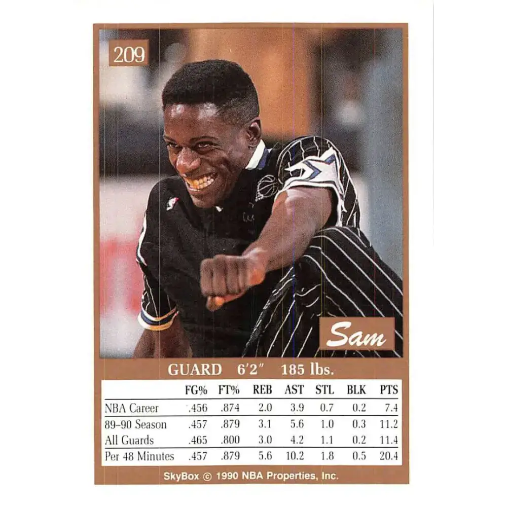 1990-91 SkyBox #209 Sam Vincent EX Excellent Orlando Magic Basketball Card - Basketball Card Single