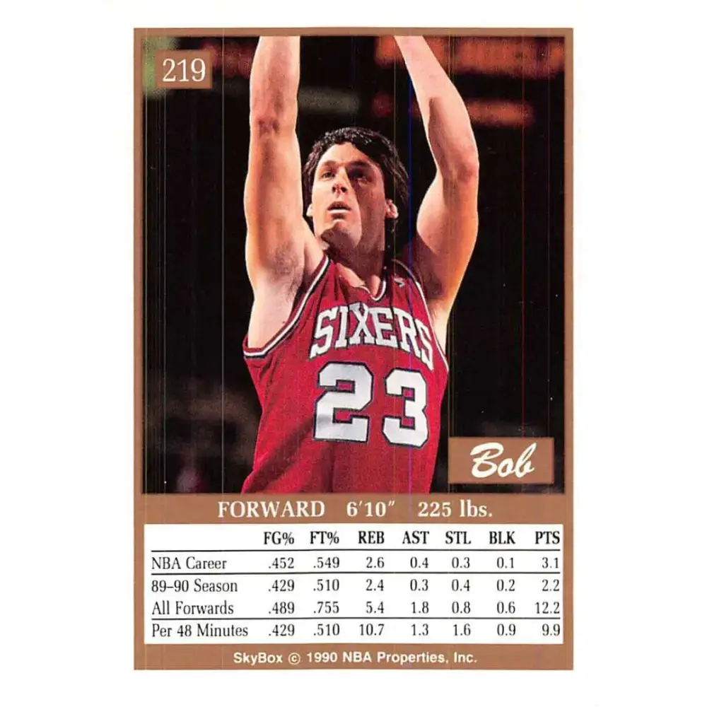1990-91 SkyBox #219 Bob Thornton EX Excellent Philadelphia 76ers Basketball Card - Basketball Card Single