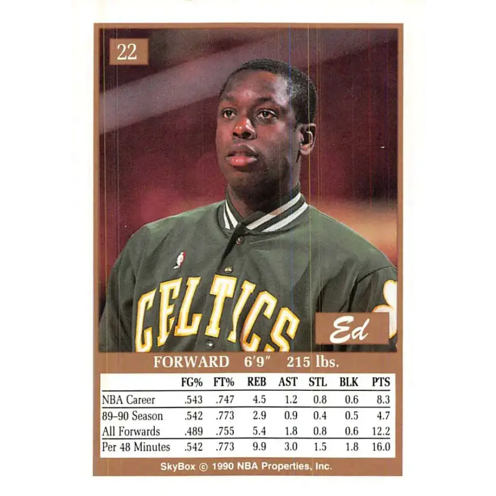 1990-91 SkyBox #22 Ed Pinckney EX Excellent Boston Celtics Basketball Card - Basketball Card Single
