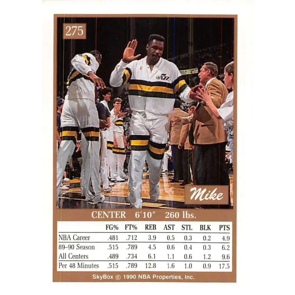1990-91 SkyBox #275 Mike Brown EX Excellent Utah Jazz Basketball Card - Basketball Card Single