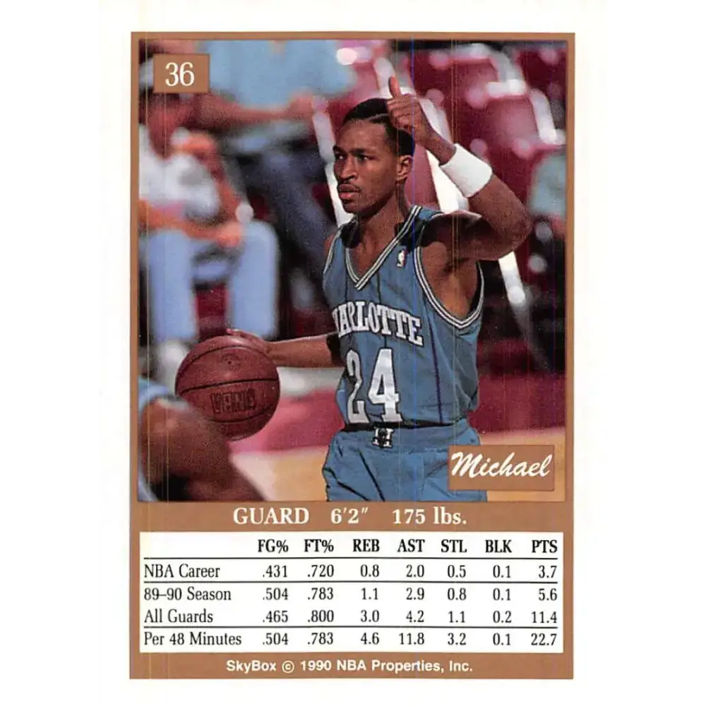 1990-91 SkyBox #36 Micheal Williams EX Excellent SP Charlotte Hornets Basketball Card - Basketball Card Single