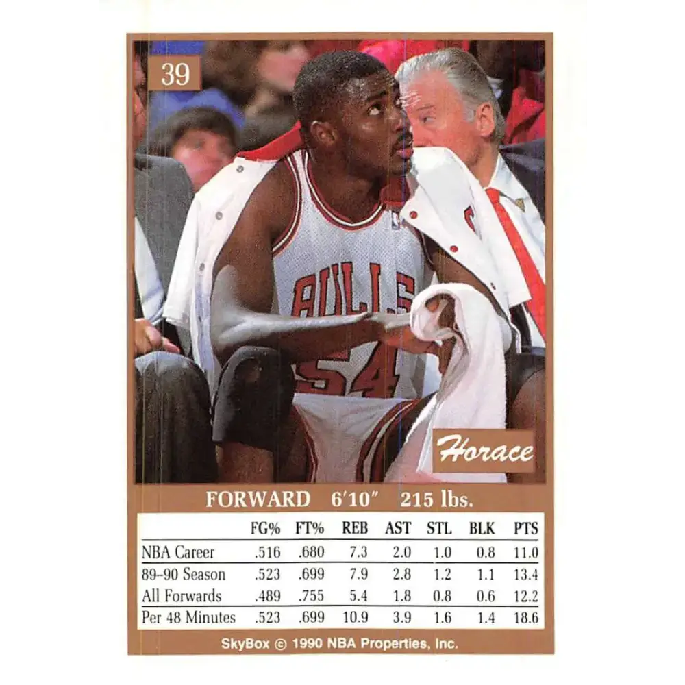 1990-91 SkyBox #39 Horace Grant EX Excellent Chicago Bulls Basketball Card - Basketball Card Single