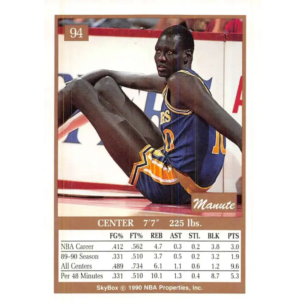 1990-91 SkyBox #94 Manute Bol EX Excellent SP Golden State Warriors Basketball Card - Basketball Card Single