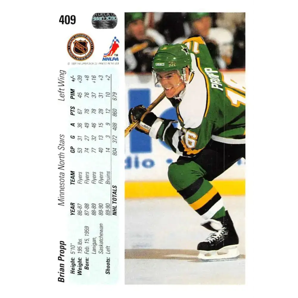 1990-91 Upper Deck #409 Brian Propp NM-MT Hockey Card - Hockey Card Single