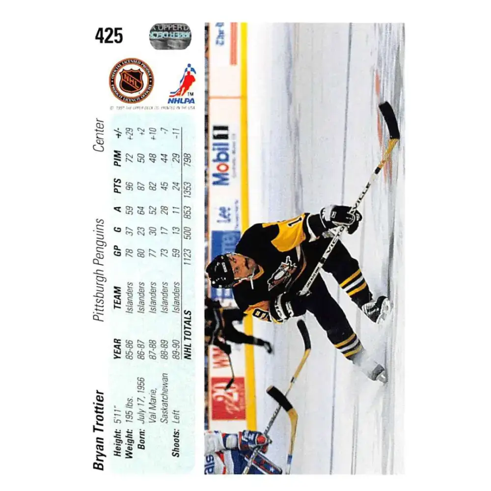 1990-91 Upper Deck #425 Bryan Trottier NM-MT Hockey Card - Hockey Card Single