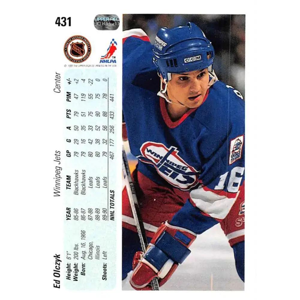 1990-91 Upper Deck #431 Ed Olczyk NM-MT Hockey Card - Hockey Card Single
