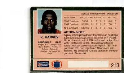 1990 Action Packed #213 Ken Harvey - Football Card Single