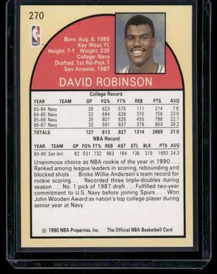 1990 Hoops David Robinson #270 Basketball - Basketball Card Single
