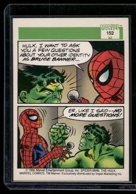 1990 Impel Marvel Comics The Hulk Spider-Man #152 - Marvel Card Single