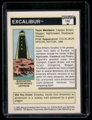 1990 Impel Marvel Universe Phoenix Shadowcat Nightcrawler Captain Excalibur #144 - Marvel Card Single
