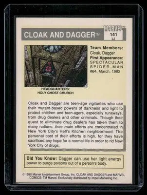 1990 Marvel Comics Dagger Cloak #141 - Comic Book